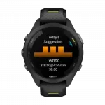 Смарт-годинник Garmin Forerunner 265S з чорним корпусом та Black/Amp Yellow чорним силіконовим ремінцем