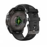 Смарт-годинник Garmin Fenix 8 47мм, AMOLED Sapphire, Carbon Grey DLC Titanium з Black/Pebble Grey чорним силіконовим ремінцем