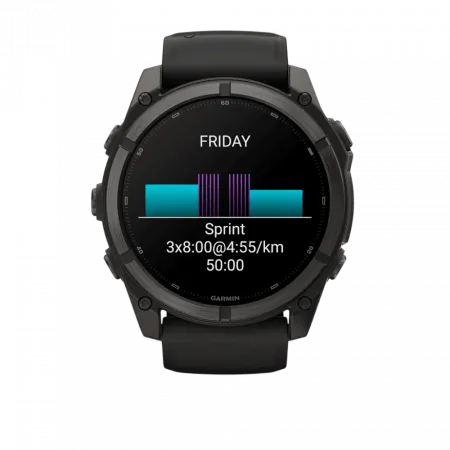 Смарт-годинник Garmin Fenix 9  51мм, Carbon Grey DLC Titanium з Black чорним силіконовим ремінцем