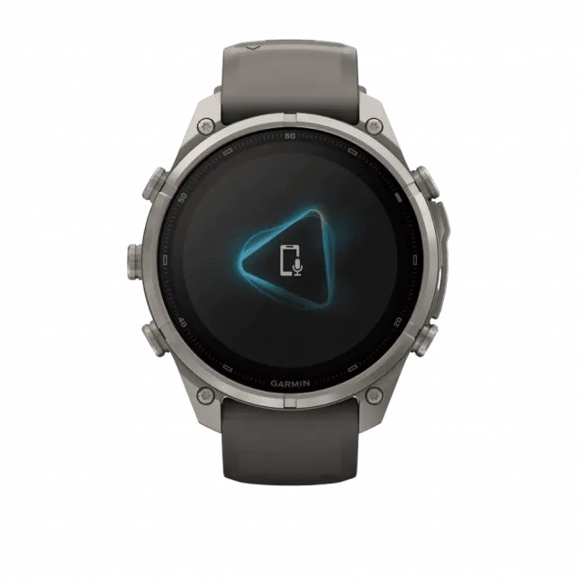 Смарт-годинник Garmin Fenix 9 Pro - inReach, Solar, 47мм Titanium з Pebble Grey темно-сірим силіконовим ремінцем