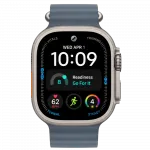 Apple Watch Ultra 4 GPS + LTE 49mm Natural Titanium Case with Anchor Blue Ocean Band (MJCR4+MGCC4)
