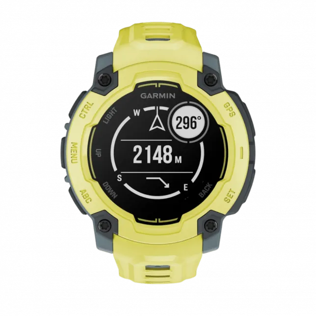 Смарт-годинник Garmin Instinct E 45 мм Electric Lime жовтий з Electric Lime жовтим силіконовим ремінцем