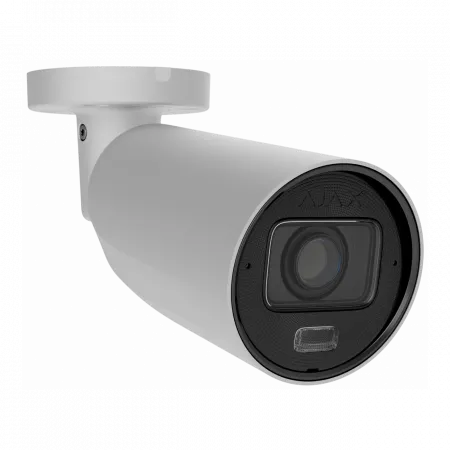 IP-камера дротова Ajax BulletCam HLVF 8 MP White, 2.8–12 мм, PoE, True WDR, IP67, ІЧ 60 м, LED 40 м, аудіо, кут огляду 31° до 111°, вулична, біла, 126279.217.WH1