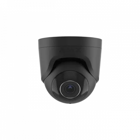 IP-Камера дротова Ajax TurretCam, 5мп, 2.8мм, Poe, True WDR, IP 65, ІЧ 35м, аудіо, кут огляду 100° до 110°, купольна, чорна