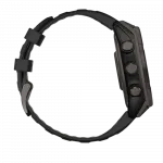 Смарт-годинник Garmin Fenix 8 47мм, Solar Sapphire, Carbon Grey DLC Titanium з Black/Pebble Grey чорним силіконовим ремінцем
