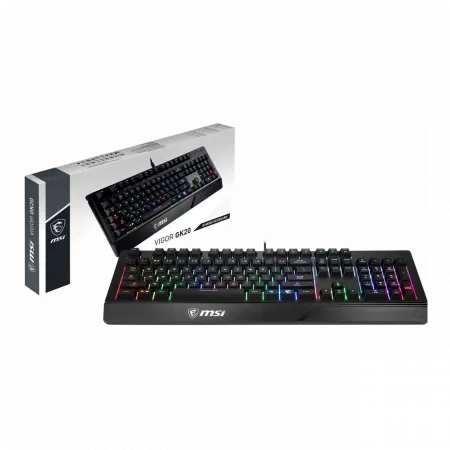 Клавіатура мембранна MSI Vigor GK20 UA 104key, USB-A, EN/UKR/RU, ColorLED, чорний