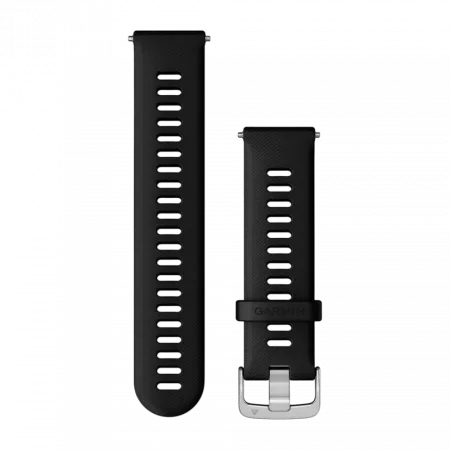 Ремінець Quick Release 22 мм, Black чорний, Silver застібка, силіконовий