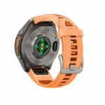 Смарт-годинник Garmin Fenix 9 Pro - inReach, 43мм Titanium з Shell Pink/Autumn Orange рожевим/помаранчевим силіконовим ремінцем