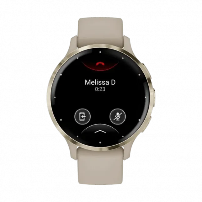 Смарт-годинник Garmin Venu 3S Soft Gold Stainless Steel Bezel з French Gray сірим корпусом та силіконовим ремінцем