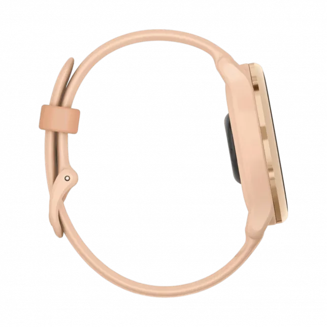 Смарт-годинник Garmin Vivoactive 6 Metallic Pink Dawn з Pink Dawn рожевим силіконовим ремінцем