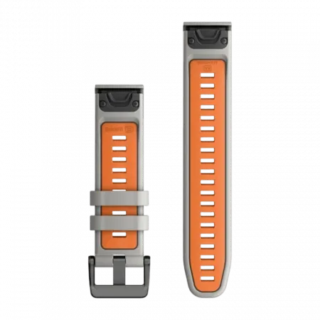 Ремінець QuickFit 22 мм, Fog Grey/Ember Orange сірий/помаранчевий силіконовий