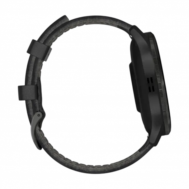 Смарт-годинник Garmin Venu 3 Slate stainless steel bezel з чорним корпусом та шкіряним ремінцем