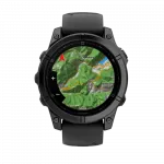 Смарт-годинник Garmin Fenix E 47мм, AMOLED Slate Gray Steel з чорним силіконовим ремінцем