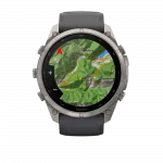 Смарт-годинник Garmin Fenix 9 Pro - inReach, 51мм Titanium з Graphite/Black темно-сірим/чорним силіконовим ремінцем