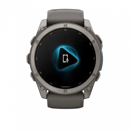 Смарт-годинник Garmin Fenix 9 51мм, Titanium з Pebble Gray темно-сірим силіконовим ремінцем