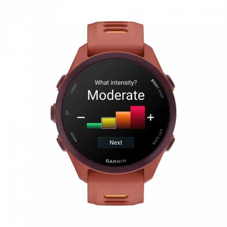 Смарт-годинник Garmin Forerunner 170 Music Red Pink червоний з Red Pink/Mango Band червоним/жовтим силіконовим ремінцем
