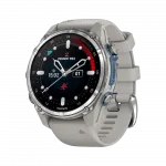 Смарт-годинник Garmin Descent Mk3 43 мм Stainless Steel з Fog Grey сірим силіконовим ремінцем