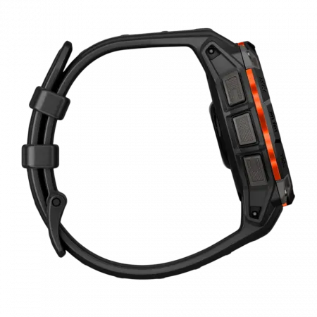 Смарт-годинник Garmin Instinct 3 45 мм, Solar Black чорний з Black чорним силіконовим ремінцем