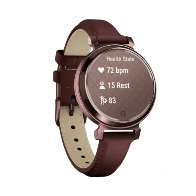 Смарт-годинник Garmin Lily 2 Classic Dark Bronze з Mulberry бордовим шкіряним ремінцем