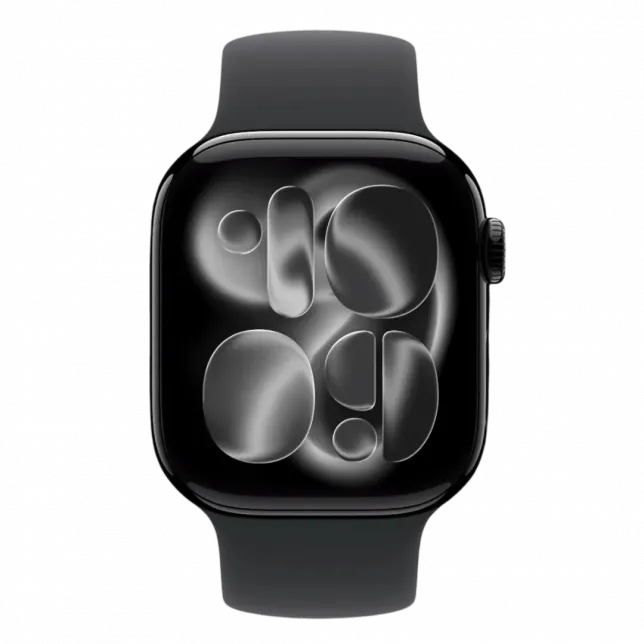 Apple Watch Series 11 GPS, 42mm Jet Black Aluminium Case with Black Solo Loop Size 8