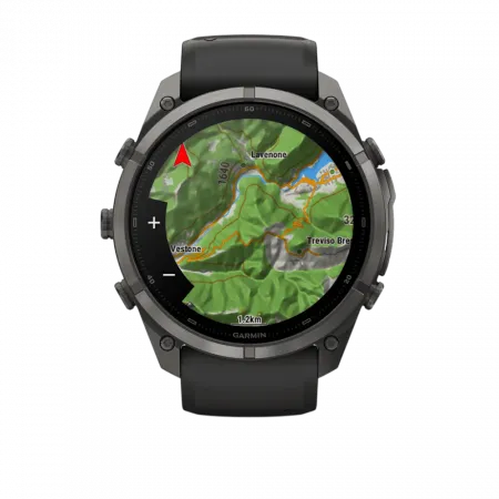 Смарт-годинник Garmin Fenix 9 Pro - inReach, 51мм Carbon Gray DLC Titanium з Black/Pebble Grey чорним/темно-сірим силіконовим ремінцем