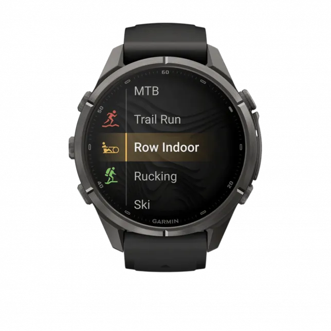 Смарт-годинник Garmin Fenix 9 Pro - inReach, 43мм Carbon Gray DLC Titanium з Black/Pebble Grey чорним/темно-сірим силіконовим ремінцем