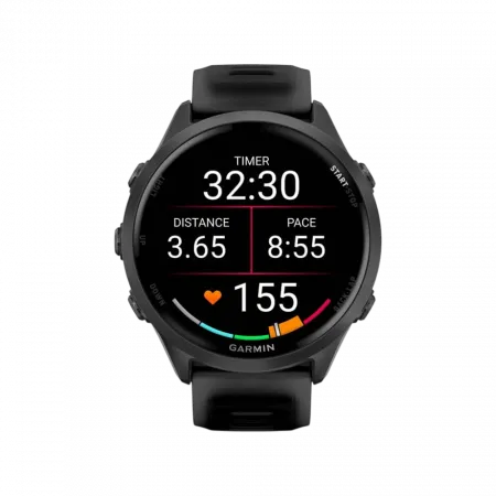 Смарт-годинник Garmin Forerunner 570 47мм Slate Gray Aluminum з Translucent Black чорним силіконовим ремінцем