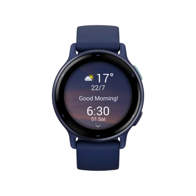 Смарт-годинник Garmin Vivoactive 5 Metallic Navy Aluminium Вezel з темно-синім корпусом Navy та силіконовим ремінцем