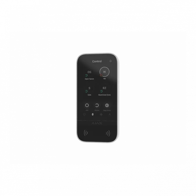 Клавіатура з сенсорним дисплеєм Ajax KeyPad TouchScreen, jeweller, бездротовий, білий