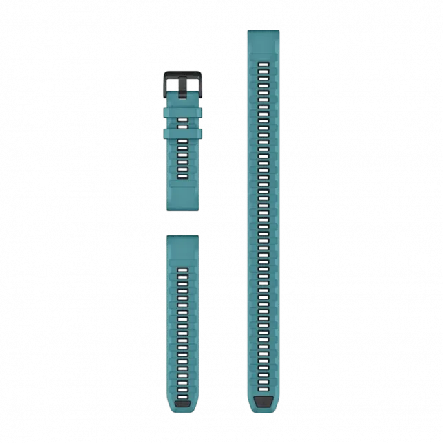 Ремінець QuickFit 22 мм, Turquoise бірюзовий силіконовий (комплект з трьох частин)