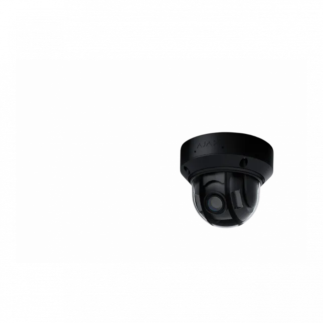 IP-камера дротова Ajax DomeCam HLVF 8 MP Black, 2.8–12 мм, PoE, True WDR, IP65, ІЧ 40 м, LED 25 м, аудіо, кут огляду 32° до 100°,  чорна, 126286.214.BL1