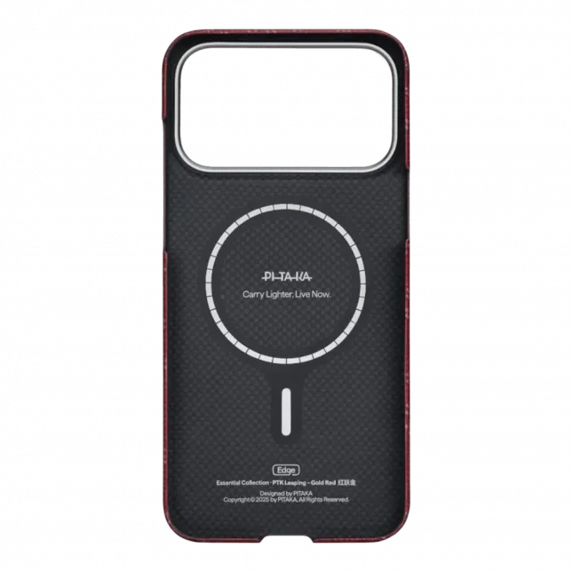 Чохол Pitaka Ultra-Slim Monogram для iPhone 17 Pro Red/Gold