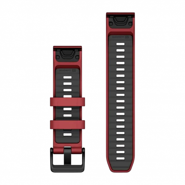 Ремінець QuickFit 22 мм, Marsala/Graphite червоний/темно-сірий силіконовий