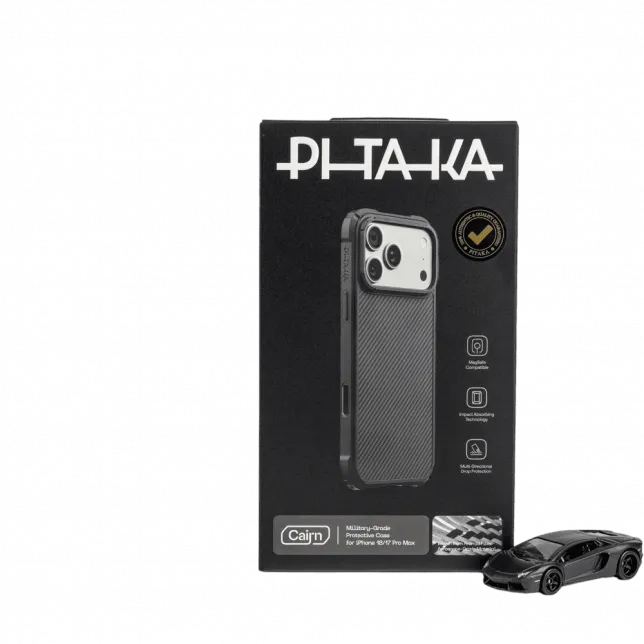 Чохол Pitaka Cairn Military Grade Protective для iPhone 18 Pro/17 Pro Twill Black/Grey