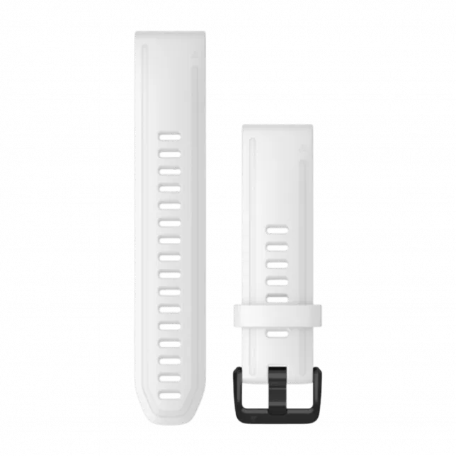 Ремінець QuickFit 20 мм, White білий, Black застібка, силіконовий