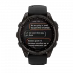 Смарт-годинник Garmin Fenix 8 47мм, Solar Sapphire, Carbon Grey DLC Titanium з Black/Pebble Grey чорним силіконовим ремінцем