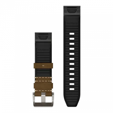 Ремінець QuickFit 22мм, Tundra/Black коричневий гібридний шкіряний/каучуковий