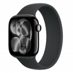 Apple Watch Series 11 GPS, 42mm Jet Black Aluminium Case with Black Solo Loop Size 6