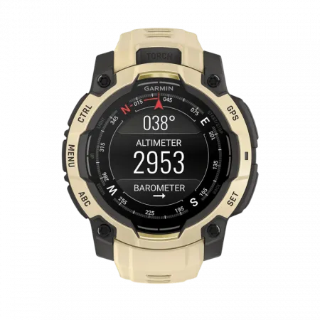 Смарт-годинник Garmin Instinct 3 45 мм, AMOLED Citrine бежевий з Citrine бежевим силіконовим ремінцем