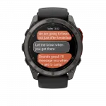 Смарт-годинник Garmin Fenix 8 51мм, MicroLED Sapphire, Titanium, Carbon Gray DLC з Black/Pebble Grey чорним/сірим силіконовим ремінцем