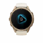 Смарт-годинник Garmin Fenix 9 Pro - inReach, 43мм Autumn Gold Titanium з Cream/French Grey бежевим/сірим силіконовим ремінцем