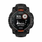 Смарт-годинник Garmin Instinct 3 45 мм, Solar Black чорний з Black чорним силіконовим ремінцем
