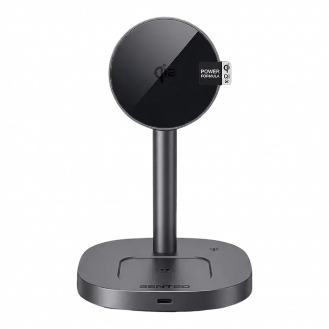 Зарядний пристрій бездротовий Senteo D2 Navi Stand 3in1 45W Black
