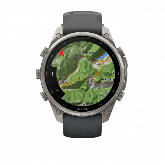 Смарт-годинник Garmin Fenix 9 Pro 47мм, Titanium з Graphite/Black темно-сірим/чорним силіконовим ремінцем