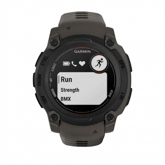 Смарт-годинник Garmin Instinct E 40 мм Black чорний з Charcoal коричневим силіконовим ремінцем