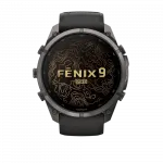 Смарт-годинник Garmin Fenix 9 Pro - inReach, 51мм Carbon Gray DLC Titanium з Black/Pebble Grey чорним/темно-сірим силіконовим ремінцем