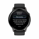 Смарт-годинник Garmin Venu 4 45 мм Slate з Black чорним силіконовим ремінцем