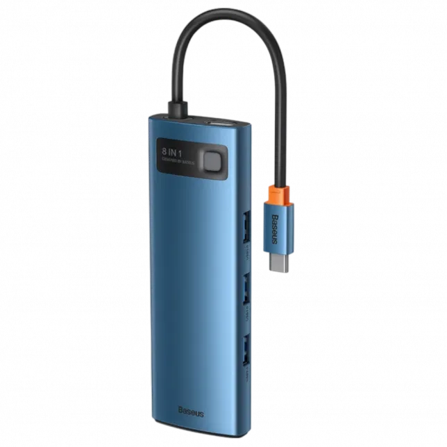 Перехідник Baseus HUB 8-in-1 Type-C Blue