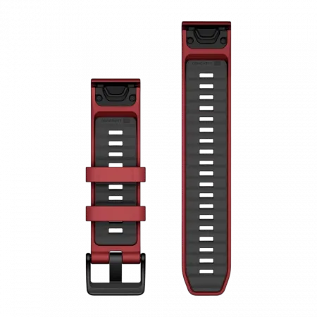 Ремінець QuickFit 22 мм, Marsala/Graphite червоний/темно-сірий силіконовий