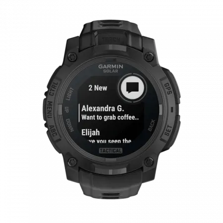 Смарт-годинник Garmin Instinct 3 45 мм, Solar, Tactical Edition Black чорний з чорним силіконовим ремінцем